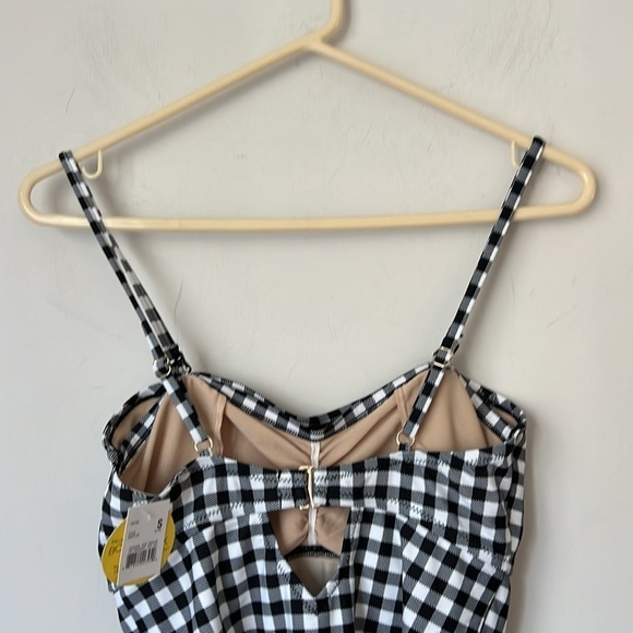 Motherhood Maternity New Bounceback Postpartum Black Gingham Swimsuit Sz Small + - Picture 11 of 14